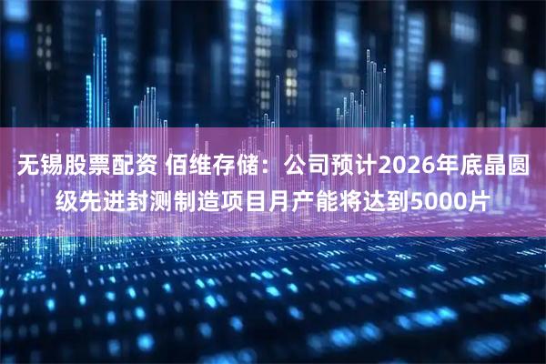 无锡股票配资 佰维存储：公司预计2026年底晶圆级先进封测制造项目月产能将达到5000片